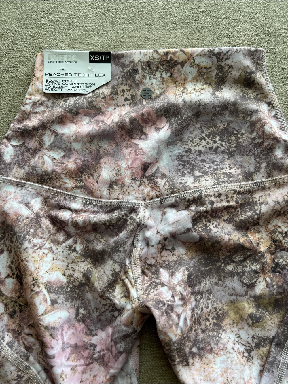 RBX Floral High-Waist Leggings in Pink and Brown - Picture 6 of 8